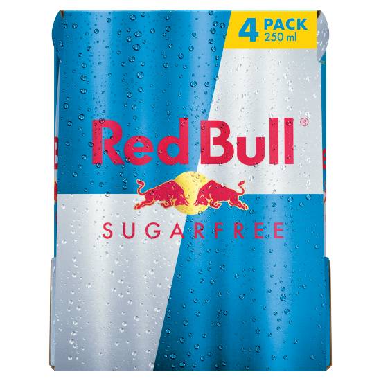Red Bull Energy Drink Sugar Free (4 pack, 250 ml)