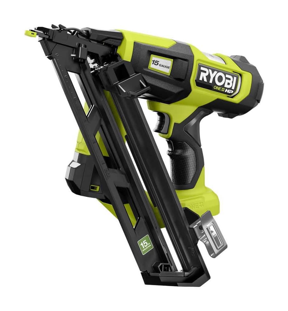 Ryobi One+ Hp 18V Brushless Cordless 15-Gauge 34° Angled Finish Nailer (Tool Only)