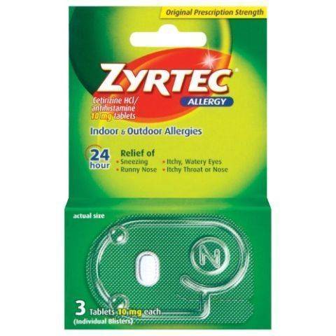 Zyrtec Allergy Tablets 10mg 3 Count