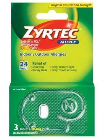 Zyrtec Allergy Tablets 10mg 3 Count