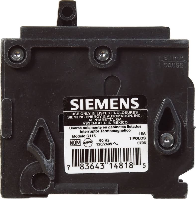 Siemens 15 Amps Standard Single Pole Circuit Breaker