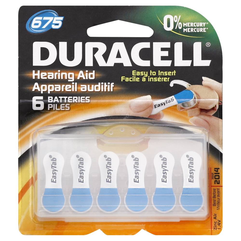 Duracell 675 Zinc Air Batteries (6 ct)