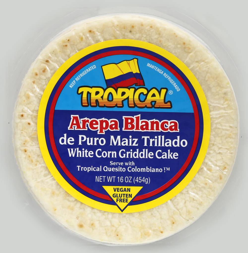 Tropical Arepa Gluten Free White Corn Griddle Cake With Cheese (16 oz)