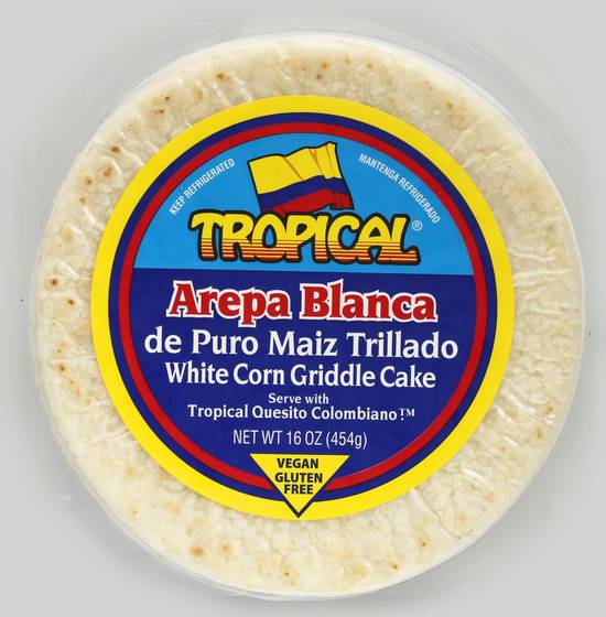 Tropical Arepa Gluten Free White Corn Griddle Cake With Cheese (16 oz)