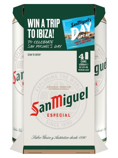 San Miguel Especial Premium Lager Beer (4 x 568ml)