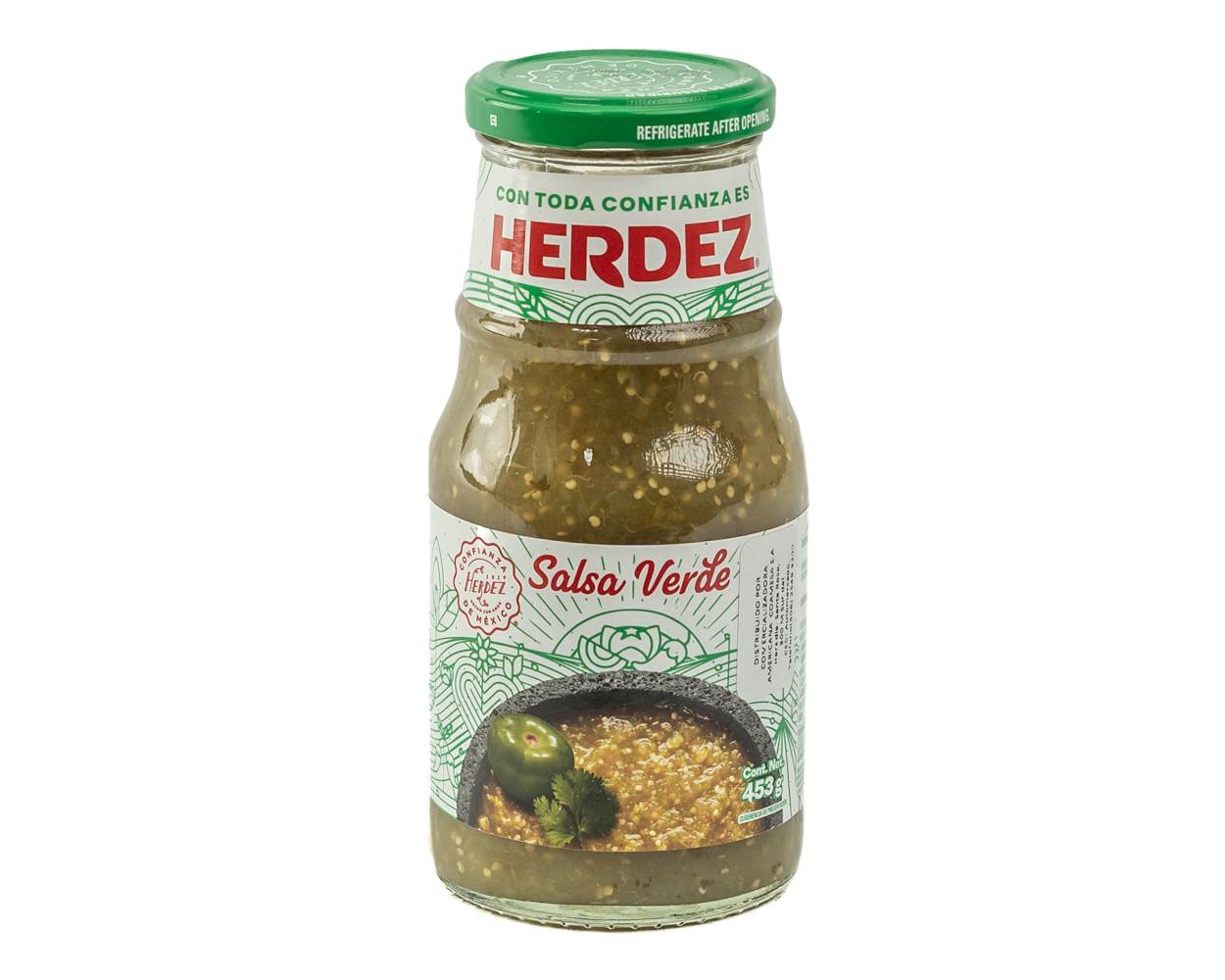 Salsa verde picante herdez bot (453 g)