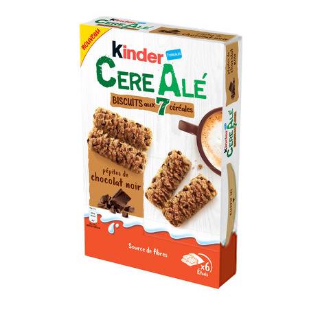 Biscuits céréales aux pépites de chocolat noir KINDER CEREALE - la boite de 204g