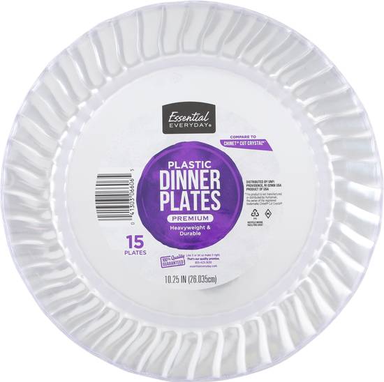 Essential Everyday 10.25 Inch Plastic Dinner Plates (15 ct)