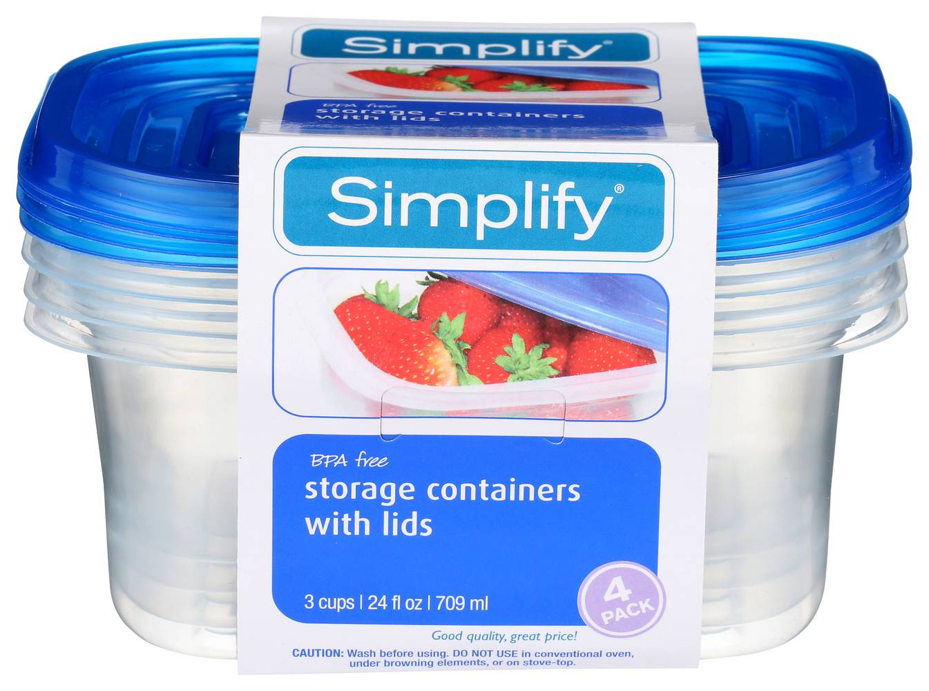 Simplify Rectangular Containers - 4 pk