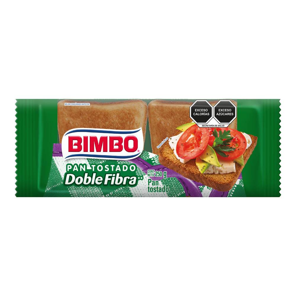 Bimbo · Pan tostado doble fibra (14 un)