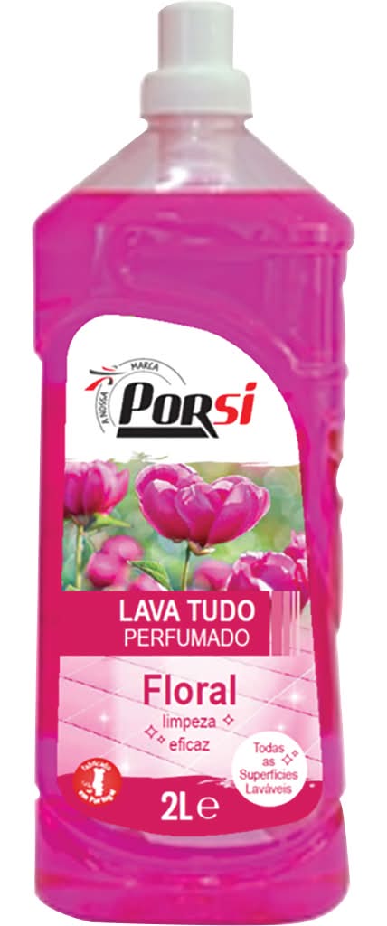PorSi  - Lava Tudo Perfumado Floral, embalagem de 2 l