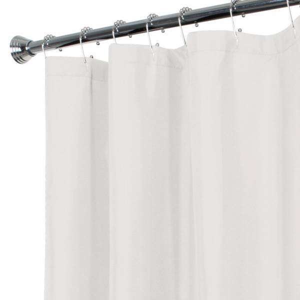 Zenna Home Fabric Stall Shower Liner for Small Bath Spaces, 54 in x 78 in, White