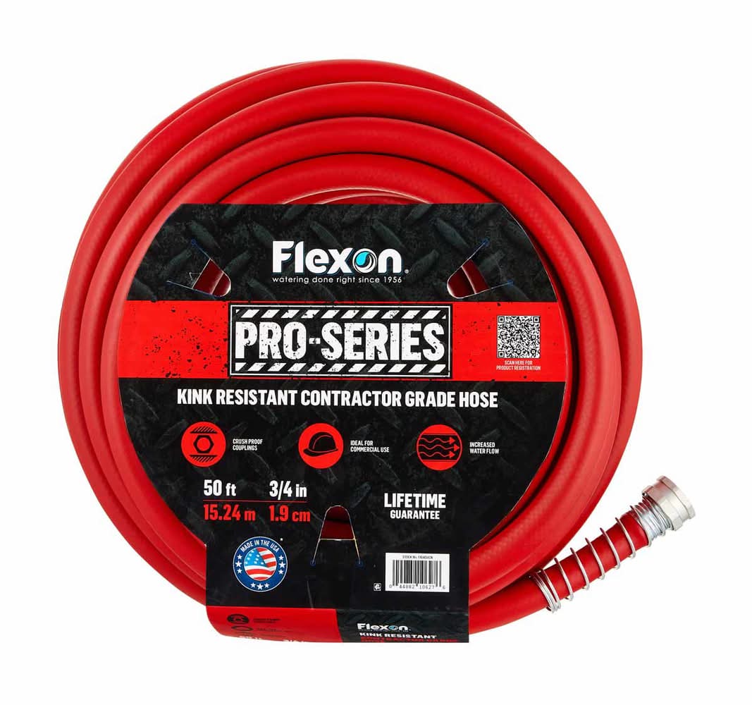 Flexon Pro Series Kink Resistant Contractor Grade Hose, 50 ft