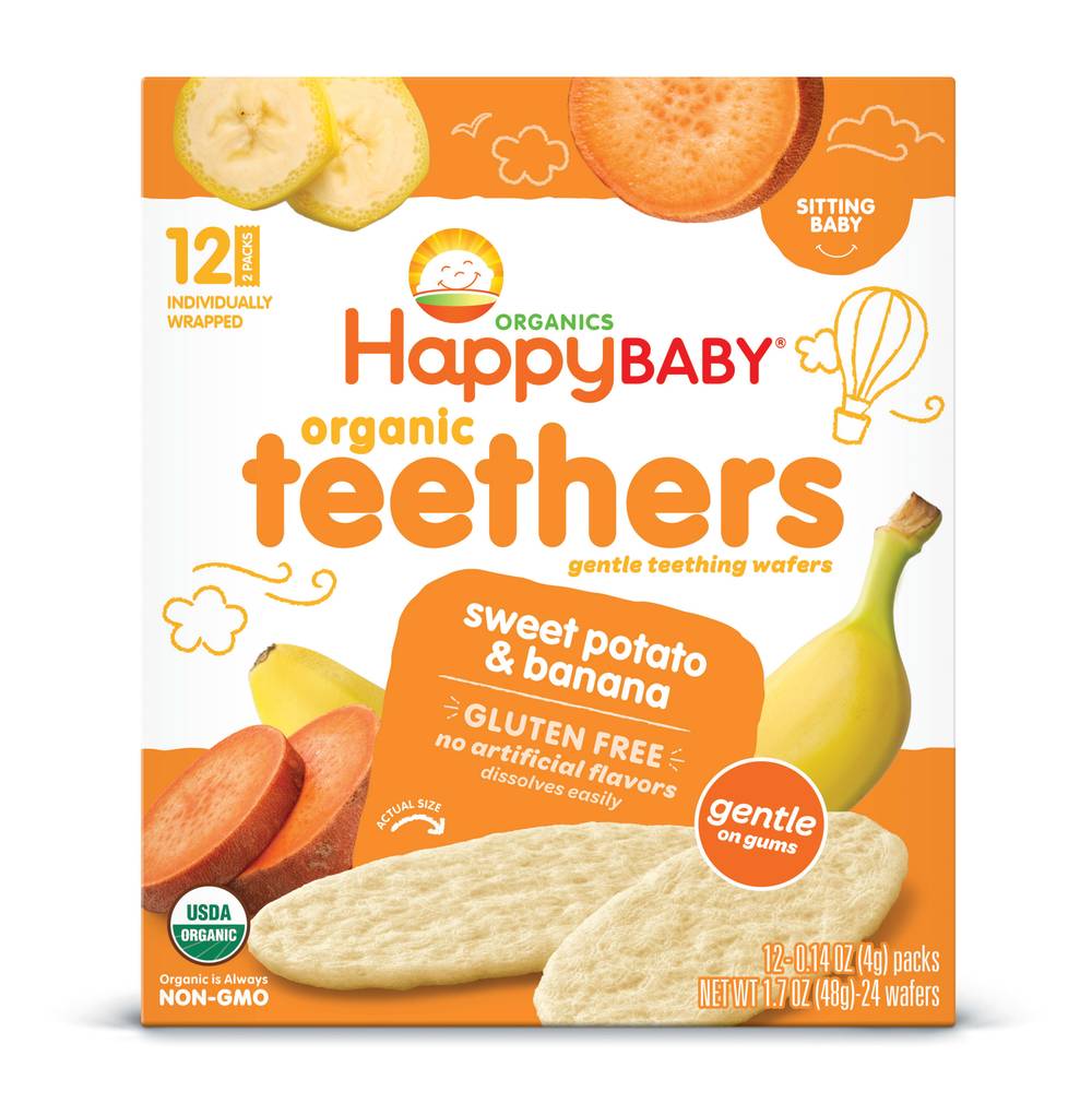 Happy Baby Organic Teethers, Sweet Potato & Banana (1.7 oz, 12 ct)