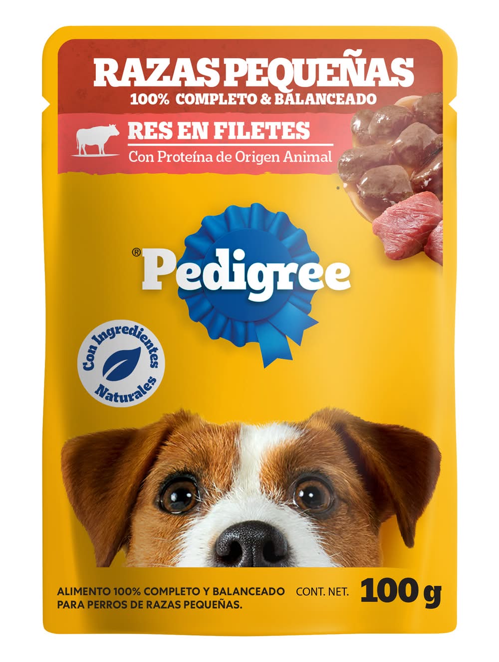 Pedigree · Alimento húmedo en filetes para perros, res, Razas Pequeñas (100 g)