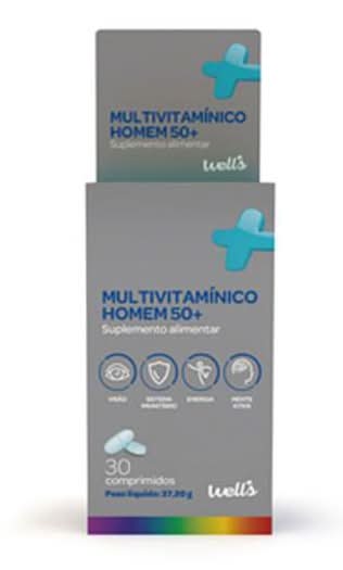 Suplemento Multivitamínico Homem 50+ Well's emb. 30 cápsulas