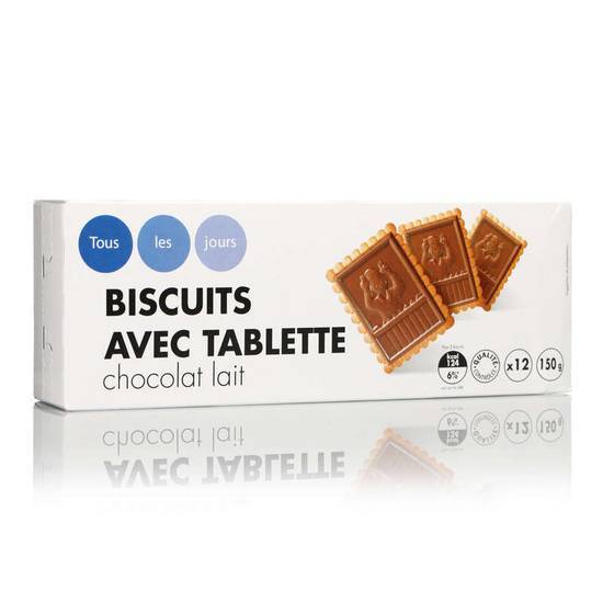Tous Les Jours Biscuits - Biscuits tablette chocolat au lait 150 g