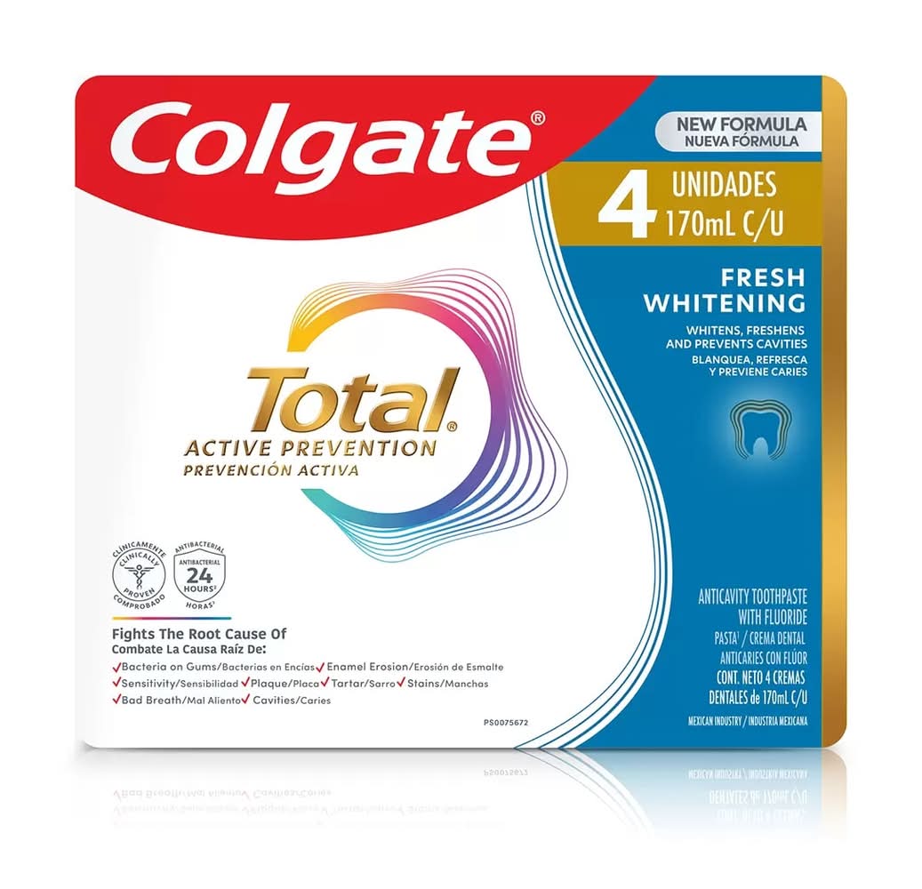 Colgate Pasta Dental Total Active 4 pzs de 170ml