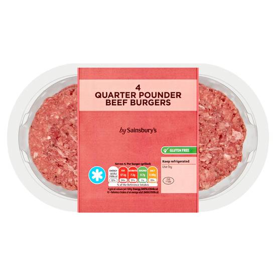 Sainsbury's Quarter Pounder British Beef Burgers x4 454g
