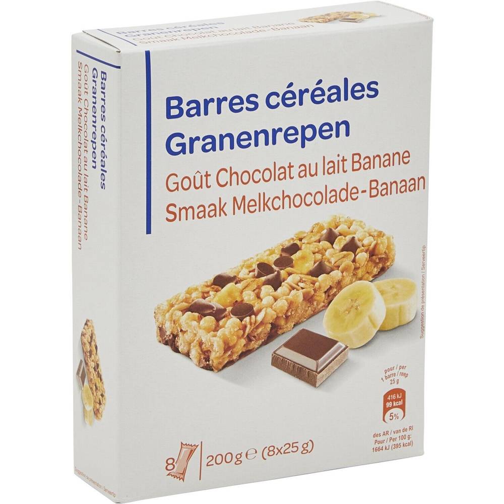 Carrefour - Barres céréales chocolat banane (8 pièces)