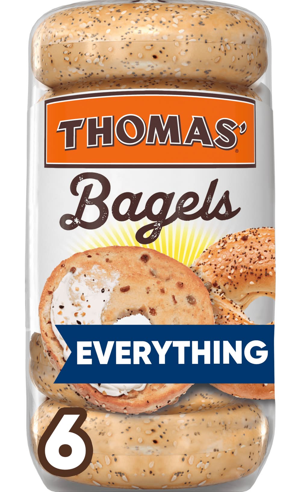 Thomas Everything Sliced Bagels (18 oz, 6 ct)