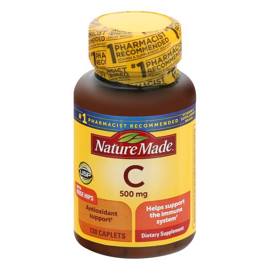 Nature Made Vitamin C 500 mg Rose Hips Caplets (130 ct)