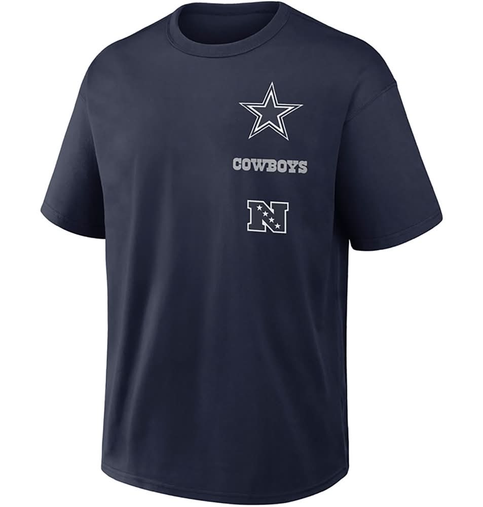 Nike Men’s Dallas Cowboys Primetime Logos Max 90 Short Sleeve T‑Shirt, Navy, Large