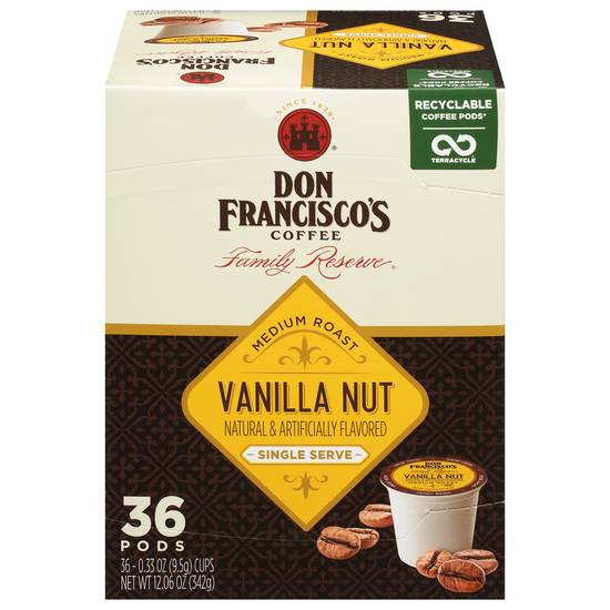 Don Francisco's Family Reserve Vanilla Nut Medium Roast Coffee (36 ct, 0.33 oz)
