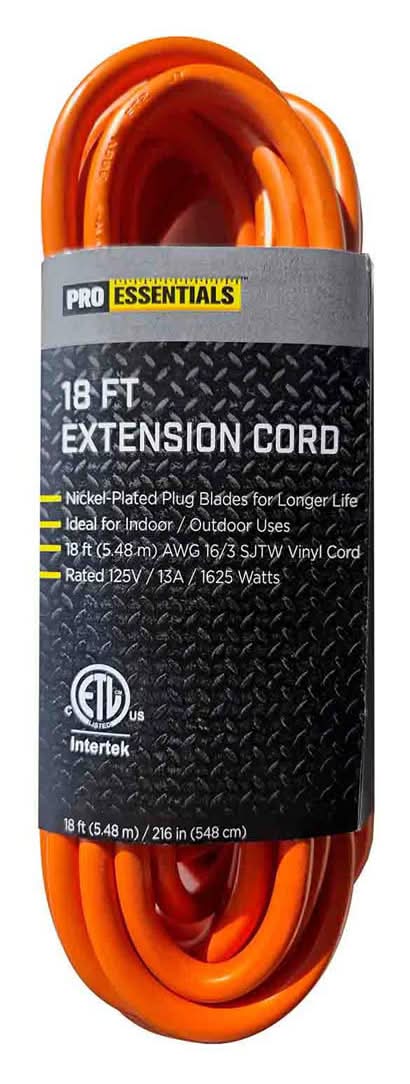 Pro Essentials 18ft Extension Cord 1 Ct