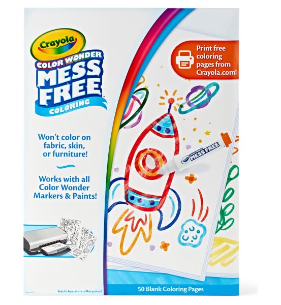 Crayola® Color Wonder Blank Coloring Pages, White, Pack Of 50 Pages