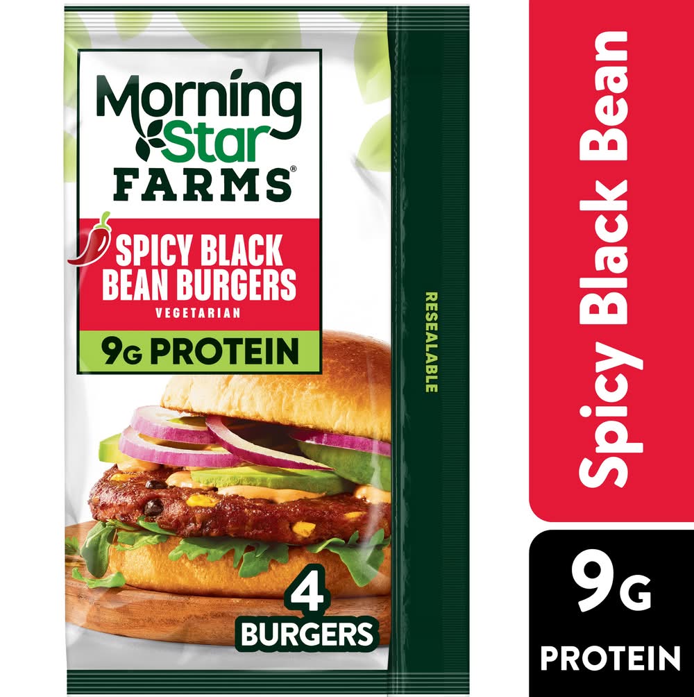 MorningStar Farms Spicy Black Bean Veggie Burgers (9.5 oz, 4 ct)