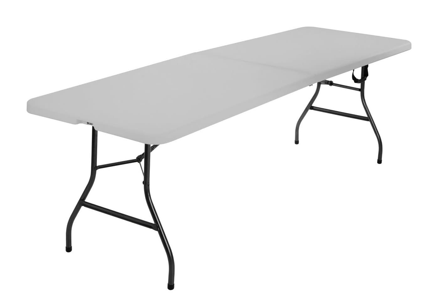 Cosco 2.6-ft x 8-ft Fold-in-Half Indoor or outdoor Rectangle Resin Gray Folding banquet table 8 -Person