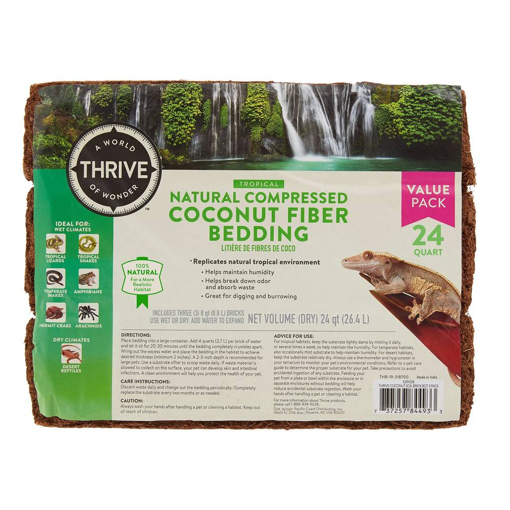 Thrive Natural Compressed Coconut Fiber Reptile Bedding (Size: 24 Qt)