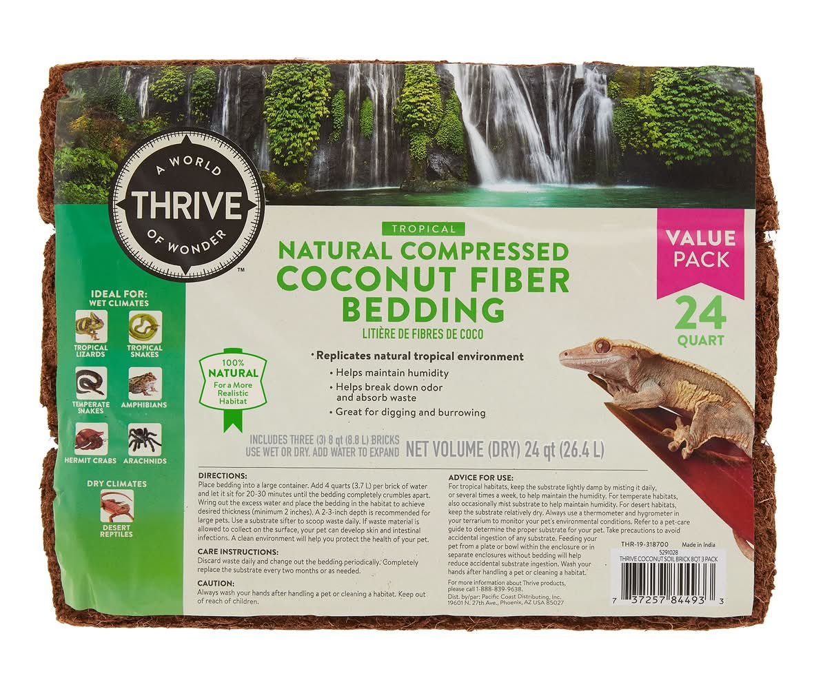Thrive Natural Compressed Coconut Fiber Reptile Bedding (Size: 24 Qt)