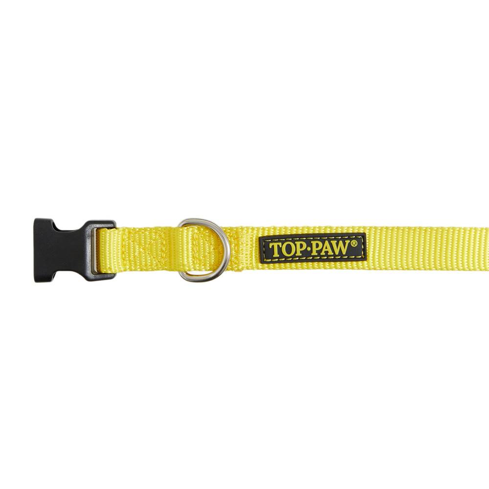 Top Paw® Signature Adjustable Dog Collar (Color: Yellow, Size: Medium)