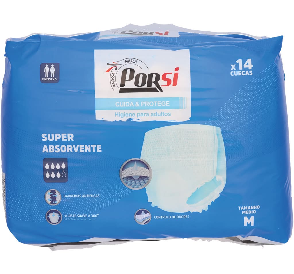 PorSi  - Cueca de IncontinÃªncia Adulto L, embalagem com 14 unidades