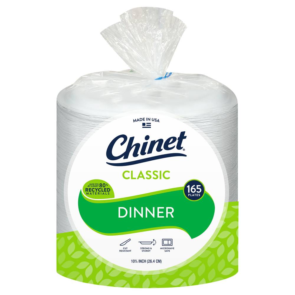 Chinet Classic 10.375 Inch Dinner Plates (165 ct)