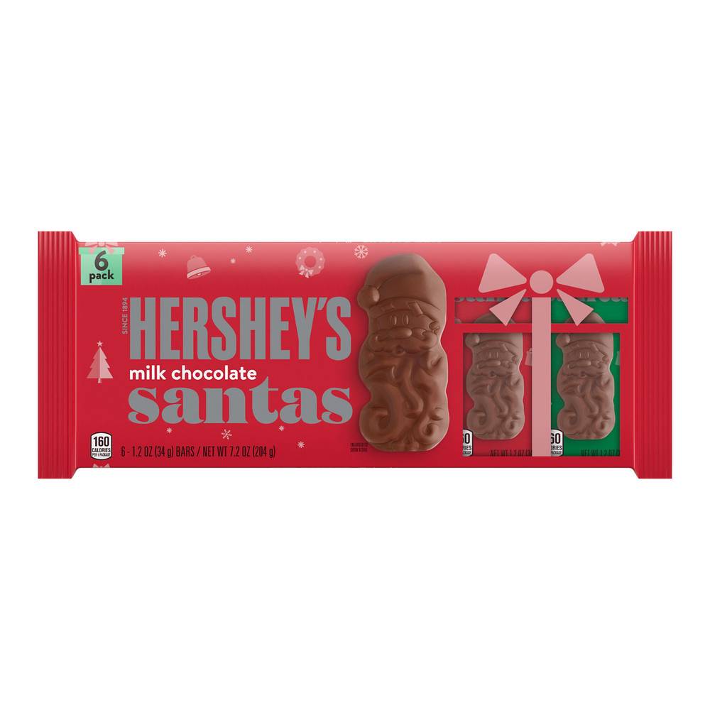 Hershey's Holiday Milk Chocolate Santa Bars (7.2 oz)