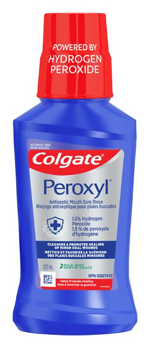 Colgate peroxyl rinçage pour plaies buccales menthe peroxyl de colgate (237 ml) - peroxyl mouth sore alcohol free oral rinse (237 ml)