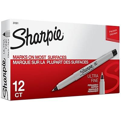 Sharpie Permanent Ultra-Fine Point Markers, Black, (12 ct)