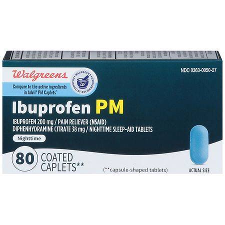 Walgreens Ibuprofen Pm and Diphenhydramine Citrate Tablets (80 ct)