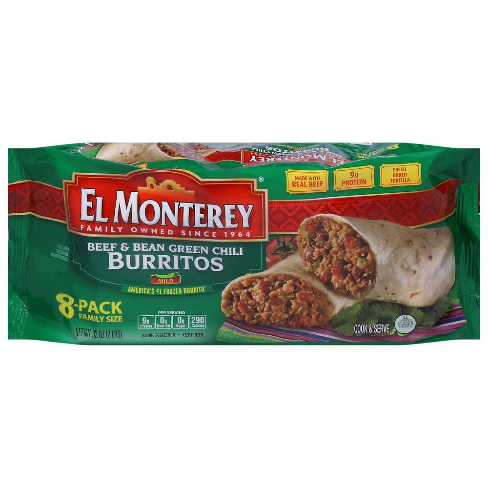 El Monterey Mild Beef & Bean Green Chili Burritos (8 ct )