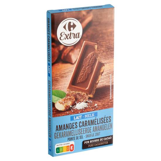 Carrefour Extra Lait Amandes Caramélisées 200 g