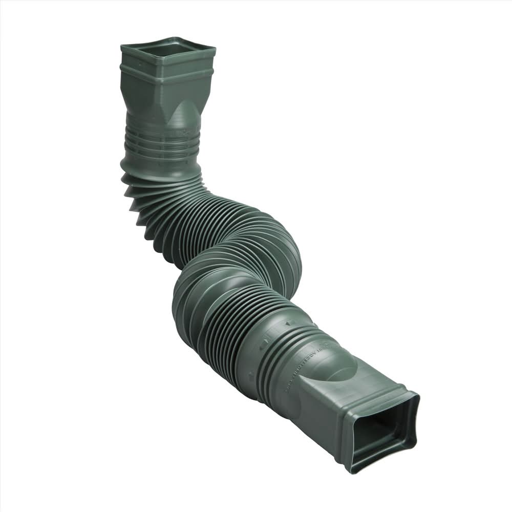 Amerimax Flex-A-Spout 4.5 In. H X 4.5 In. W X 55 In. L Green Vinyl K Downspout Extension