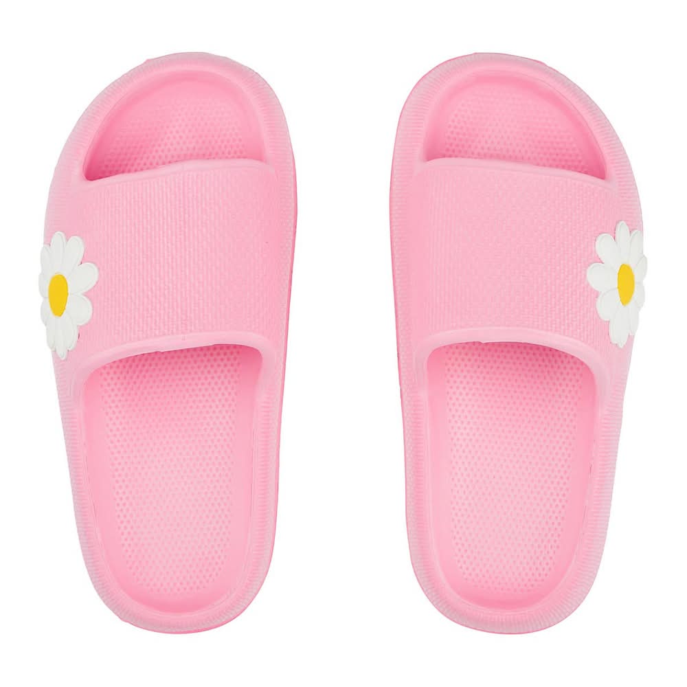 Summer Girls Flower Embellished Slide Sandals Medium
