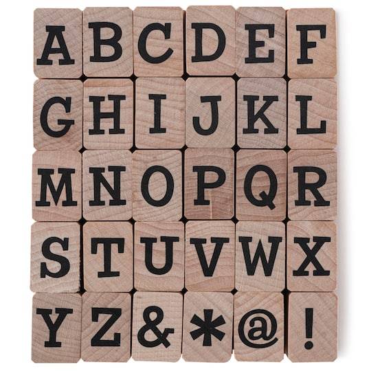 Large Uppercase Alphabet Wood Stamp Set By Recollections