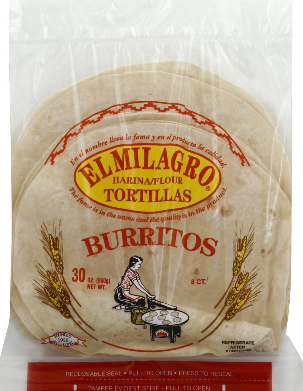 El Milagro Burritos Flour Tortillas (3.75 oz, 8 ct)