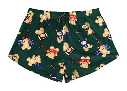 Women's Plush Lounge Shorts Medium Football Teddy Bears