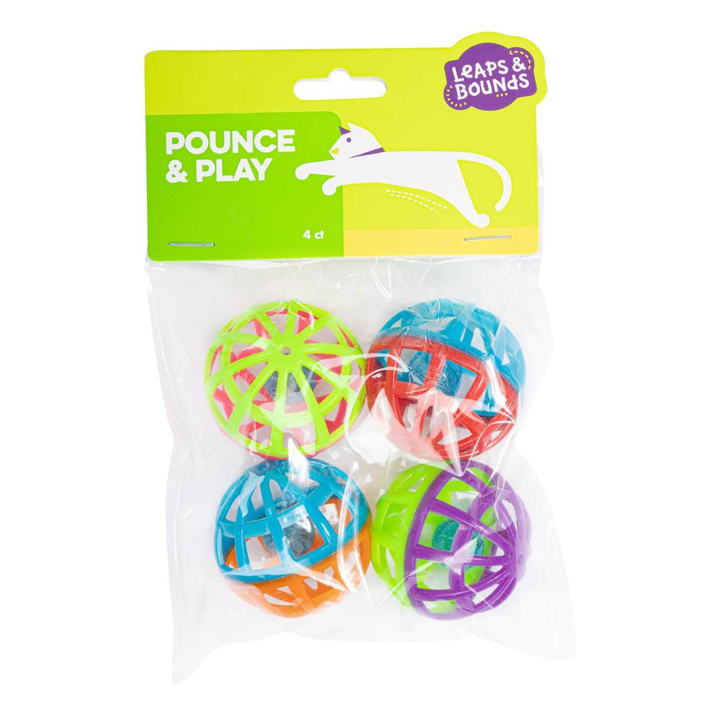 Leaps & bounds pelotas enrejadas para gato (4 un) (multicolor)