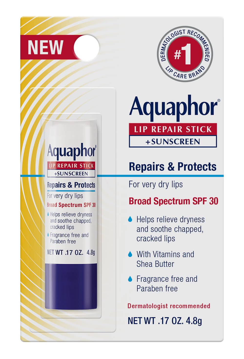 Aquaphor Broad Spectrum Lip Repair Stick + Sunscreen Spf 30 (0.17 oz)
